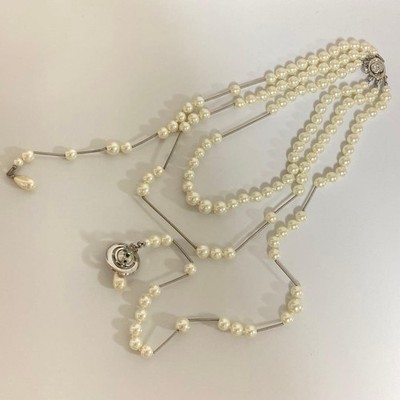 Vivienne Westwood Necklace Broken Pearl Orb Silver w/Pouch NO BOX