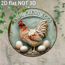 Rustic Chicken Coop Tin Metal Signs Home D cor 8x8 Eggs Design, Perfect or Farmh
