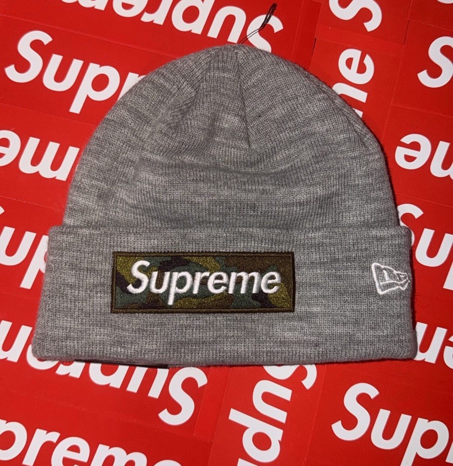 帽子 23FW Supreme Box logo beanie Grey Camo Supreme New Era Box Logo Beanie Grey Camo FW23 Brand New | eBay
