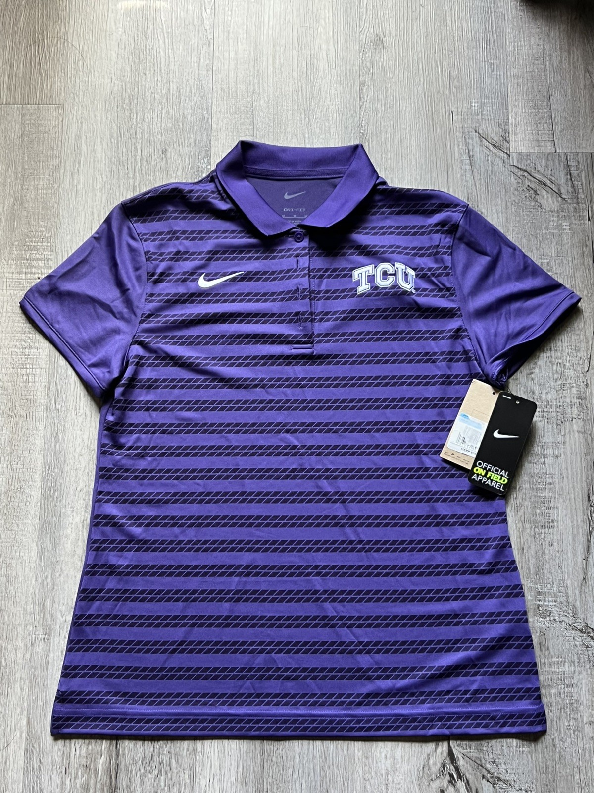 TCU Horned Frogs Nike Polo Women's Purple/Striped New medium