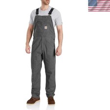 Durable Men's Rugged Flex Bib Overalls with Multiple Pockets - Gravel, 36w X 30l