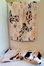 Twin Sheet Set Black  Peach Cowgirl, 1 Fitted Sheet, 1 Flat Sheet, 1 Pillowcase
