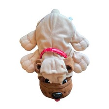 Vintage 2004 Mattel Pound Puppies Plush 13" Dog Tan Brown Muzzle Red Collar Toy