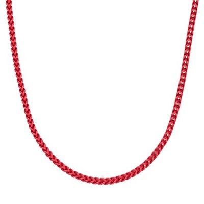 Stainless Steel 5 MM Red Acrylic Thick Franco Chain Necklace - 26 Inches Long