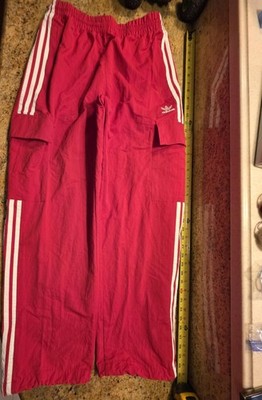 New adidas Originals 3 Stripe Cargo Jogger Pants Red  Mens Sz Small NWT MSRP $80