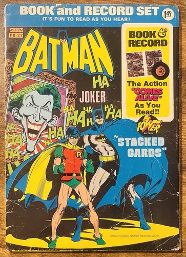 BATMAN BOOK & RECORD SET PR-27 45 RPM DC COMICS POWER RECORDS 1975 VINTAGE