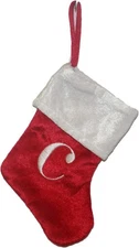 24660 - 8" Mini Monogram Christmas Stocking Initial “c" |Pod 2-53|