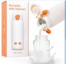 Portable Bottle Warmer for Travel, 12oz Large Capacity Fast Heating Breast Mi...