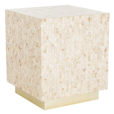 Safavieh Home Collection Juno Rectangle Mosaic Faux Mother Of Pearl Side Table