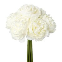 artplants KüNstlicher Strauß Kohl-Rose Murzo, Weiß, 23Cm