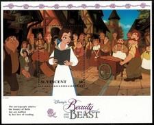 St. Vincent 1992 - Beauty & the Beast - Souvenir Stamp Sheet - Scott #1775 - MNH