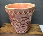 VINTAGE MCCOY ART POTTERY MAROON ART DECO FLOWER POT PLANTER