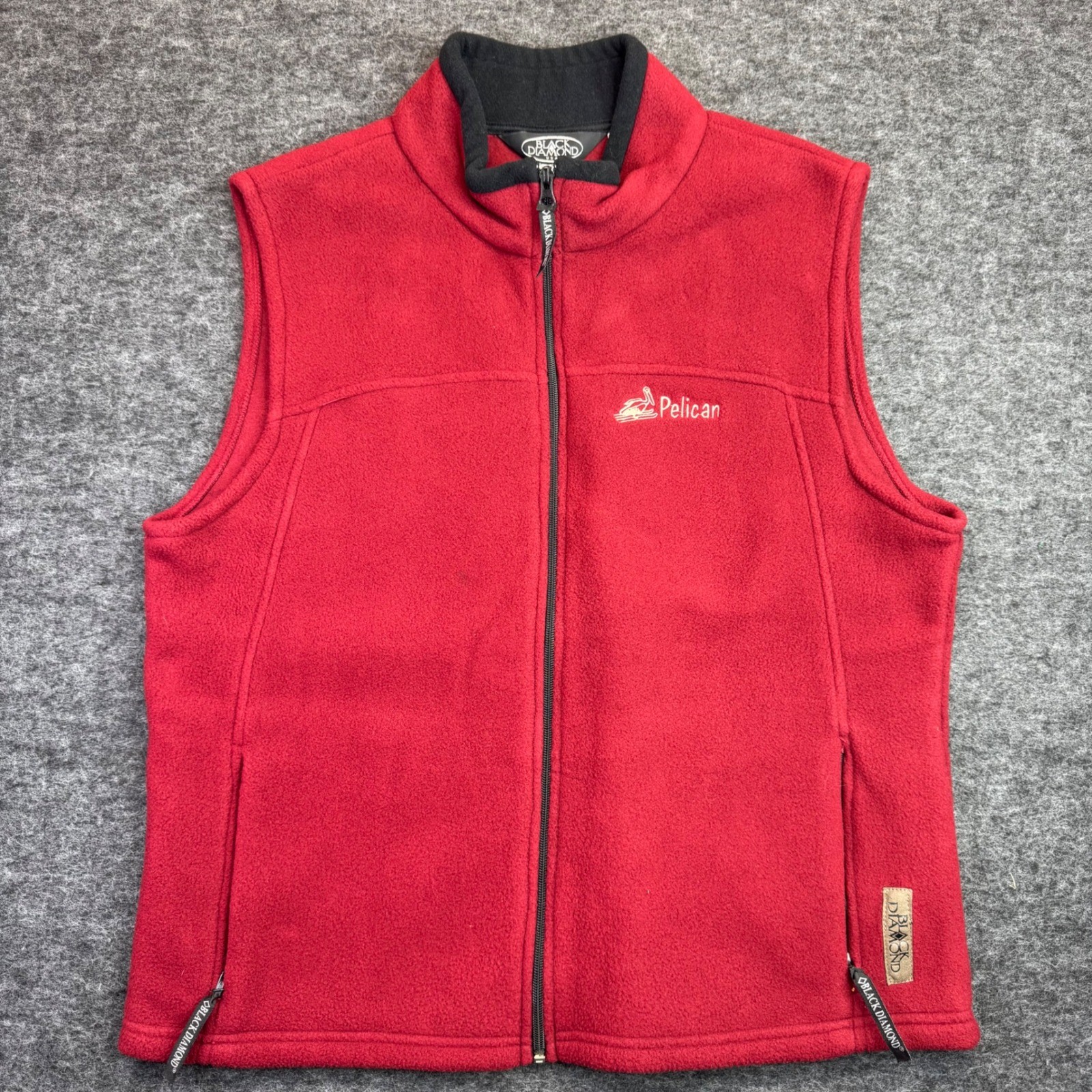 Vtg Black Diamond Fleece Vest Mens XL Red Pelican Ski Snowboard Full Zip Canada