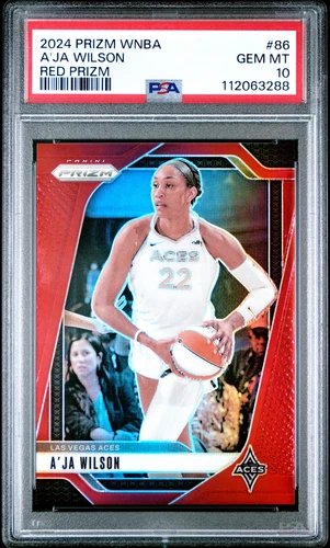 2024 PANINI PRIZM WNBA RED PRIZM #86 A'JA WILSON 117/299 PSA 10