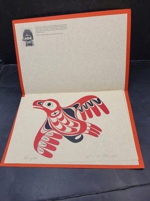 Tim Paul Eagle Print Nootka Design Vintage Made In Canada 8.5 x 5.75'' READ