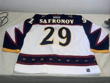 Game Used Kirill Safronov Atlanta Thrashers 2003 Jersey Ccm NHL Mens 58 Vintage