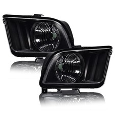 Headlights Assembly for Ford Mustang 2005 2009 Black Housing Left and Right Side