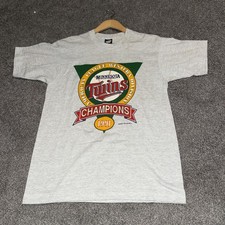 Vintage 1991 Minnesota Twins T Shirt Size L Made In USA Division Champions