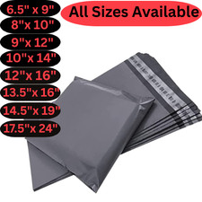 STRONG LARGE GREY MAILING BAGS POLY POSTAL POSTAGE SELF SEAL PACKAGING POLYTHENE
