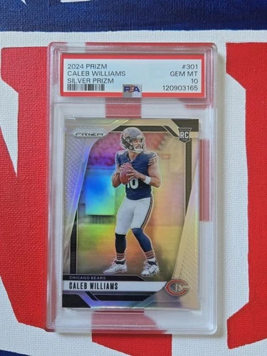 Caleb Williams RC- Silver Holo #301- 2024 Panini Prizm- Bears Rookie PSA 10 💎
