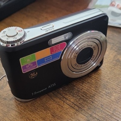 GE A735 Black 7.0MP Compact Camera 3x Zoom Face Detection Panorama USB