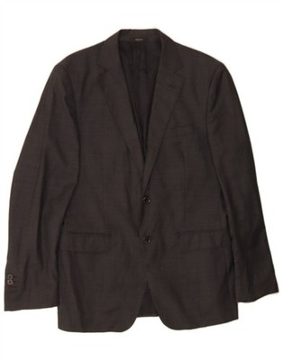 MASSIMO DUTTI Mens 2 Button Blazer Jacket EU 50 Medium Navy Blue Wool CA05