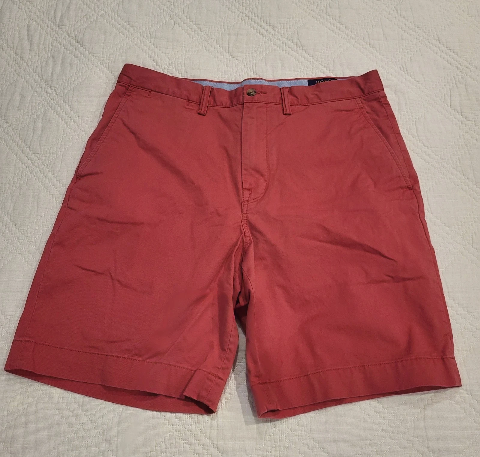 Polo Ralph Lauren Classic Fit Chino Shorts Light Red Flat Mens Size 34