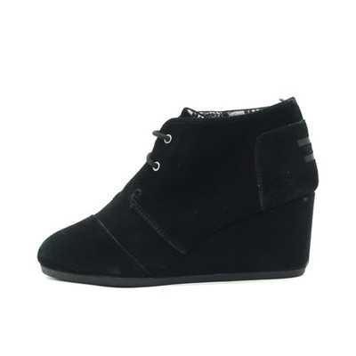 TOMS Damen Desert Wedge Keilabsatzstiefel Schwarz Keilabsatz Stiefeletten EU 40