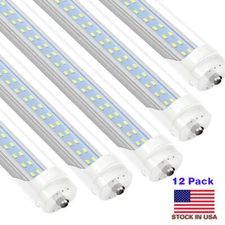 12 Pack 8FT T8 T12 FA8 LED Shop Light Bulb 72W 6000K 8 Foot LED Tube Light Bulbs
