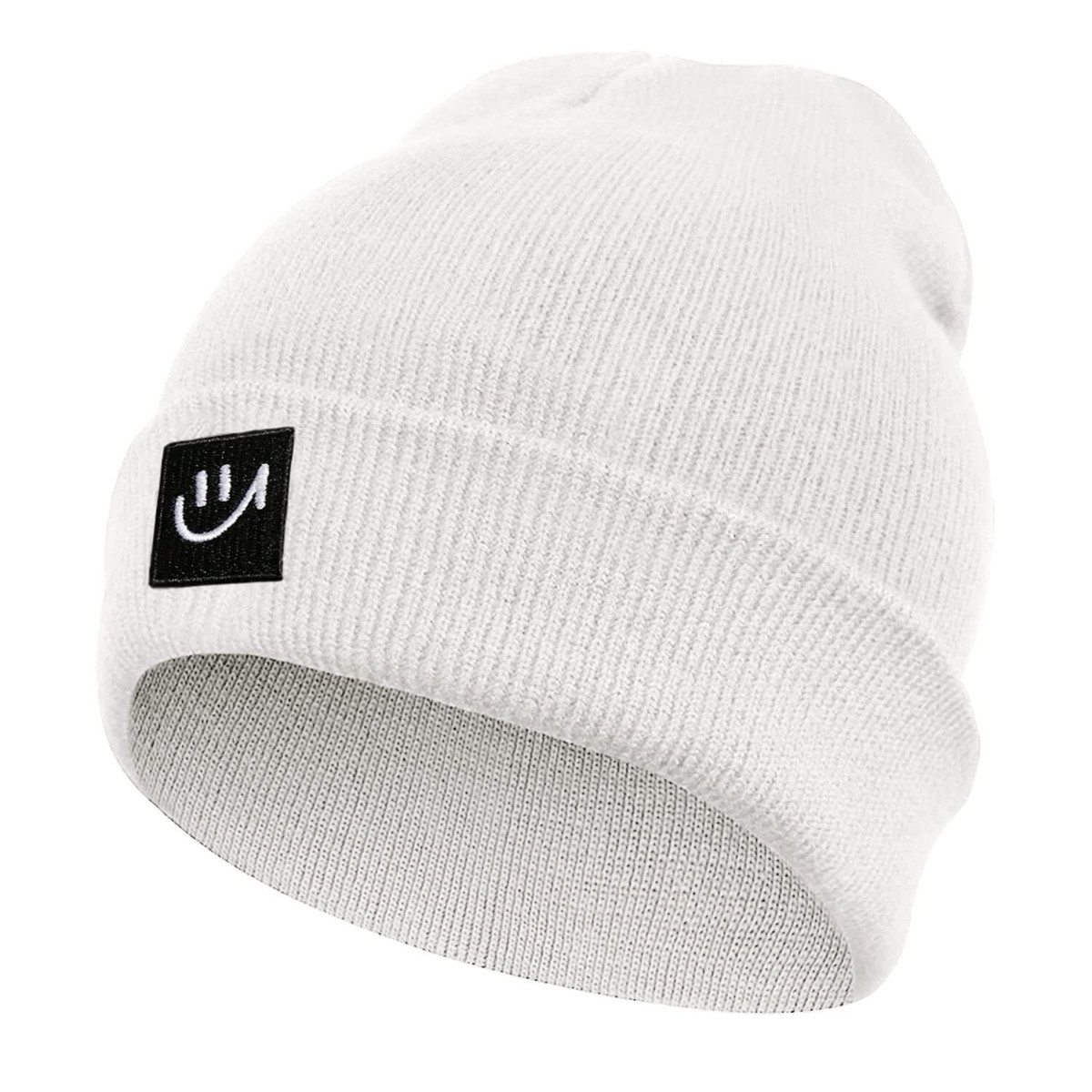 Smiley Face Beanie for Men Women Knit Winter Hats Warm Soft 