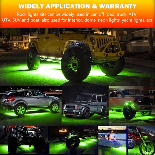 4X Green LED Rock Lights Underbody Glow Pods for Harley Honda Yamaha Motorcycle - Picture 19 of 24