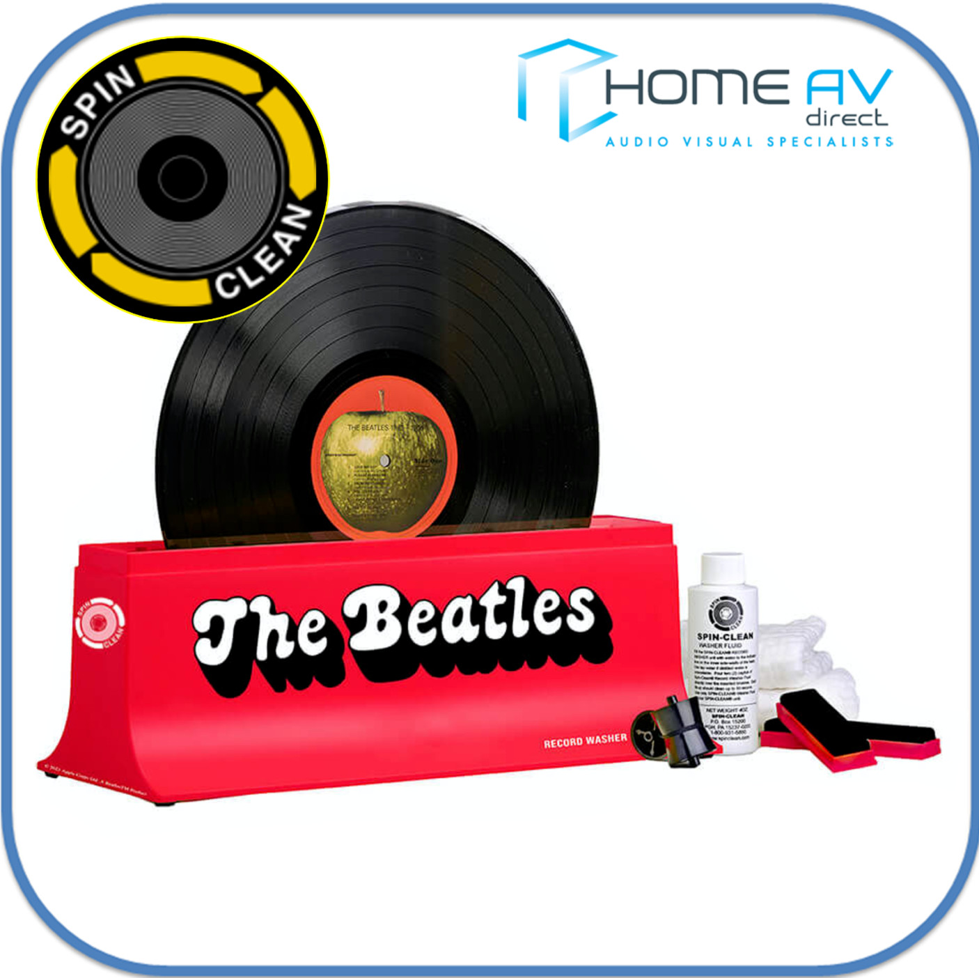 Spin Clean Record Vinyl Cleaner Washer The Beatles Limited Edition - Red