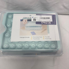Combler 53 Ice Cube Tray Set of 2 Ice Maker Mold Freezer Scoop Bin Tong Teal New
