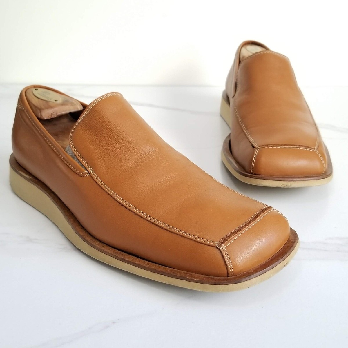 Valleverde Tan Brown Loafers Leather Lightweight Slip On  display picture 3