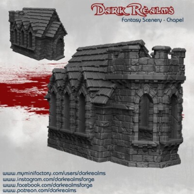 Dark Realms Fantasy Scenery Chapel Fantasy Tabletop 28-32mm Scale