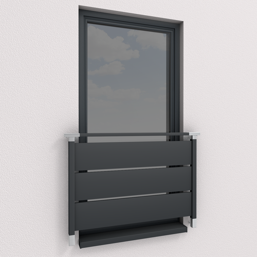Solid Max French Francese Balcone Ringhiera Acciaio Inox parapetto finestra - Foto 2 di 2