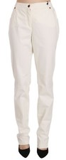 CLASS ROBERTO CAVALLI Jeans White High Waist Tapered IT48/US14/XXL RRP 350