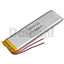 3.7V 2600mAh Internal Li-ion Polymer Battery 118x32x5.3mm 5035123 16-0526