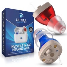 Ultra Invisible Hearing Aids for Seniors In-Ear Noise Canceling Pair New