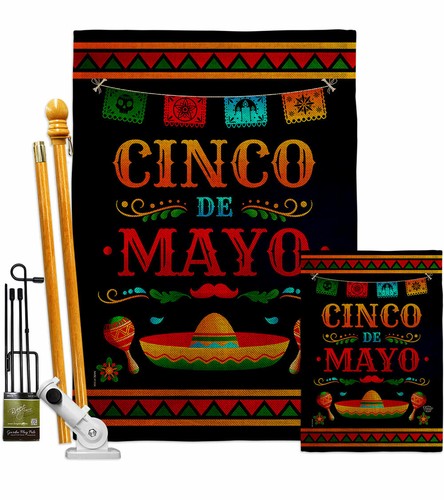 Party de Mayo Burlap Garden Flag Summertime Cinco Decorative Yard House Banner - Picture 5 of 19