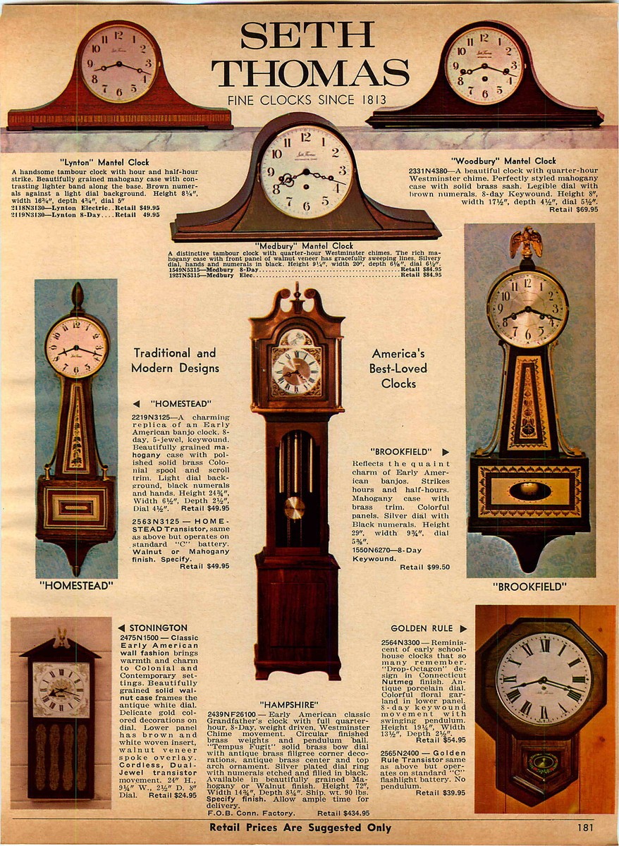 1969 ADVERTISEMENT Clock Seth Thomas Elgin Zeeland Colonial Grandfther Westclox 1969 ADVERTISEMENT Clock Seth Thomas Elgin Zeeland Colonial Grandfther Westclox