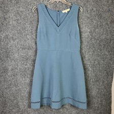 Loft Fit & Flare Dress Sleeveless Women Size Small Blue Back Zipper