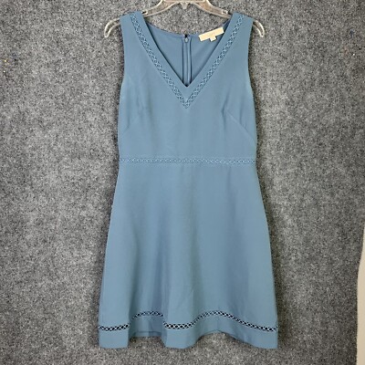 Loft Fit & Flare Dress Sleeveless Women Size Small Blue Back Zipper | eBay
