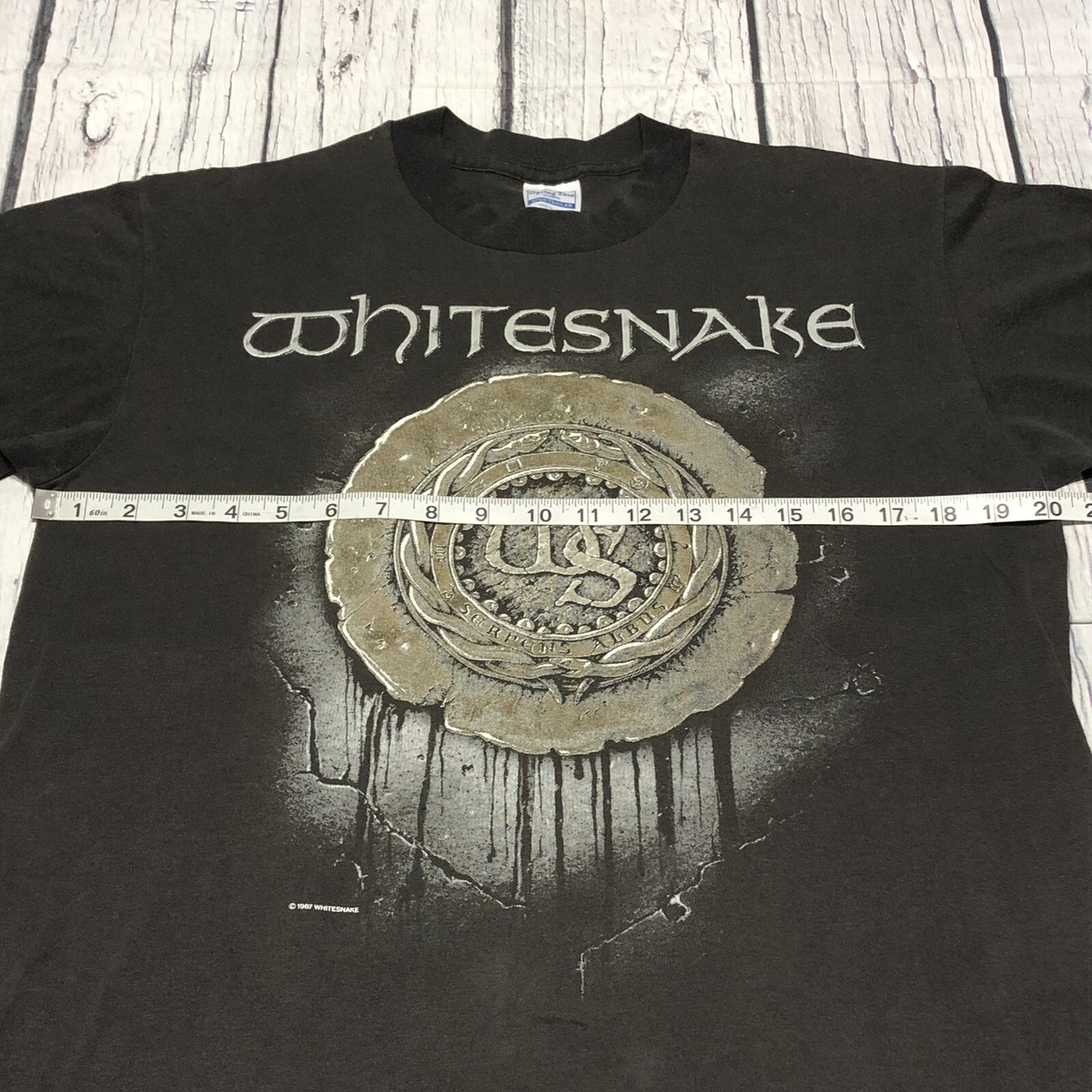 Vintage White Snake 1988 Tour Single Stitch Black T Shirt Double