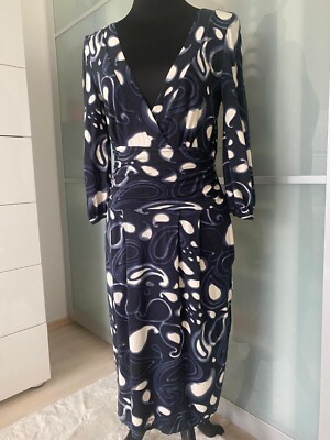 Vanilia Damen Kleid Größe M,Farbe:Dunkelblau/Schwarz/Weiss,Obermaterial:Viscose