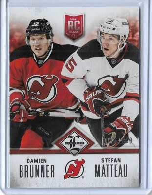 2012-13 PANINI LIMITED DAMIEN BRUNNER / STEFAN MATTEAU ROOKIE CARD #R-NJD ~ /499