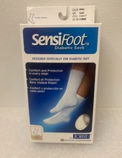 Jobst 110836 SensiFoot Small White Crew Closed Toe Diabetic Sock 8-15 mmHg