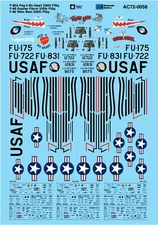 Microscale 1/72 USAF F-86/F-86A Peg O, Gopher Patrol, Wham Bam AC72-0058 Decal