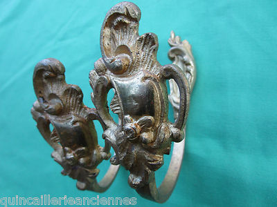 2 embrasses rideaux anciennes laiton doré haut 11,5 x 10, cm prof.style