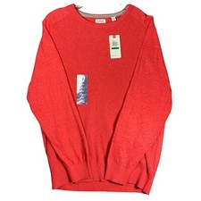 NEW NWT Izod Saltwater Crewneck Sweater Mens L Red Long Sleeve Relaxed Casual